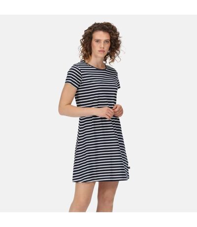 Womens/ladies Balia Stripe Swing Dress Navy White Regatta