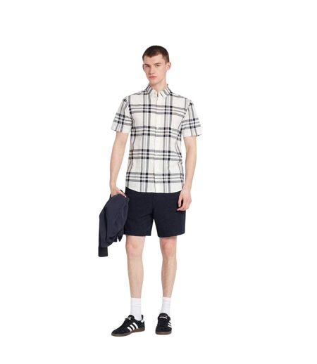 Chemise Motif/style À Carreaux Vifs Homme Écru Farah