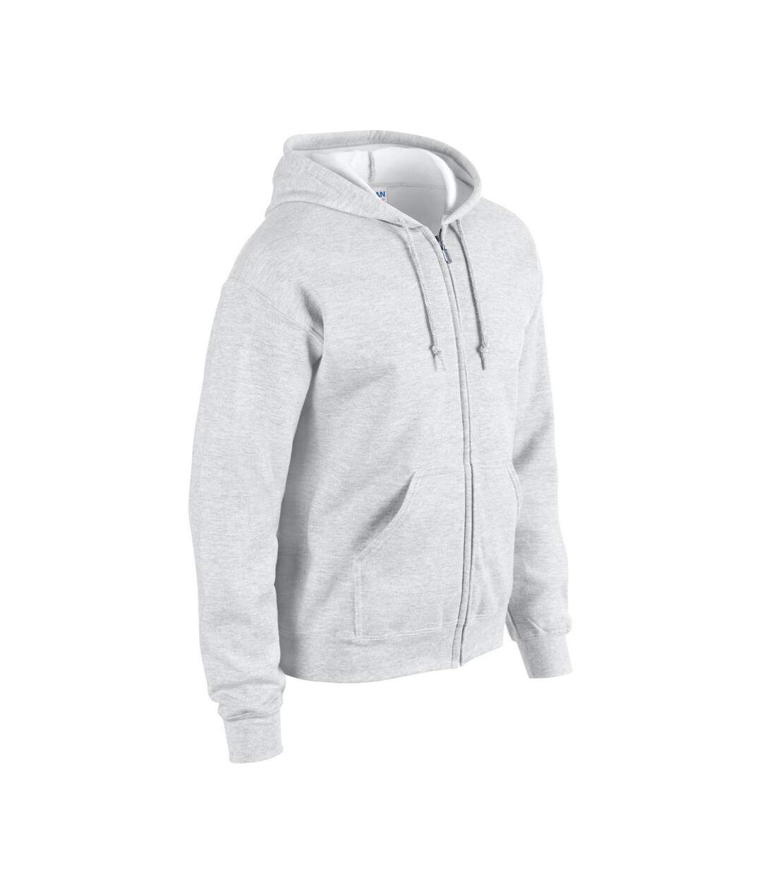 Mens Heavy Blend Full Zip Hoodie Ash Gildan-3