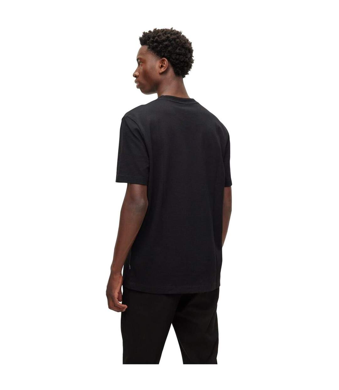 Mens Boss Cotton Regular T-shirt Black Hugo Boss-3