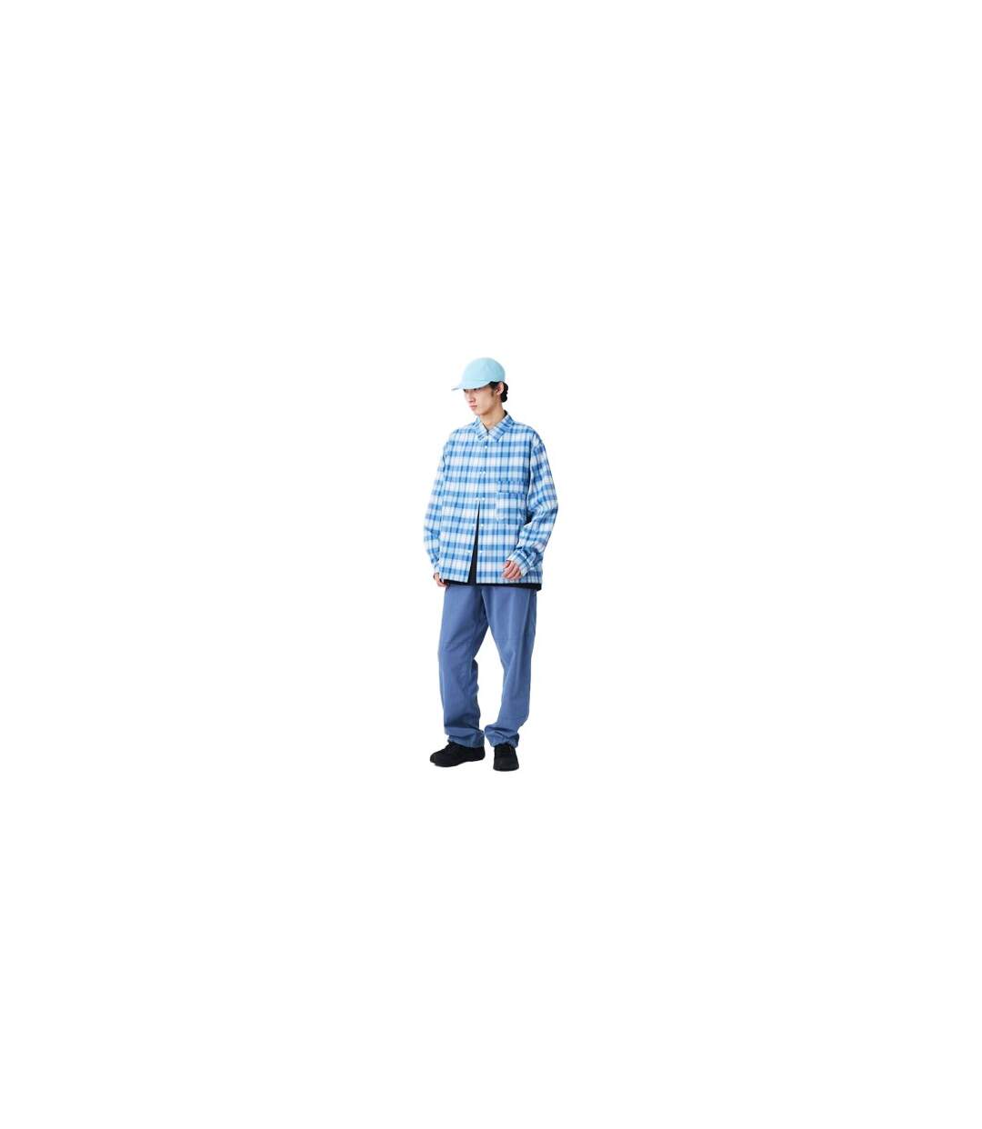 Surchemise Coupe-vent À Carreaux Homme Bleu Clair Snow Peak-1