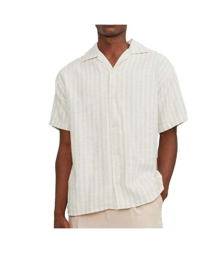 Chemisette rayures blanc/beige homme jack & jones cabana - l