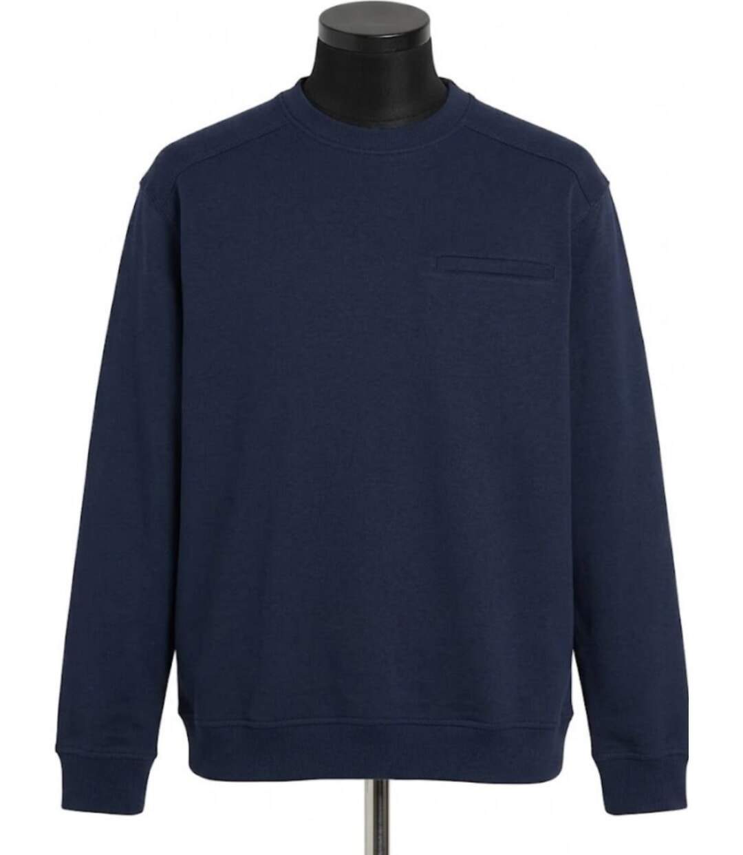 CHALLENGER BULGARE4 — Sweat col rond bleu marine : sobriété et finitions soignées-3