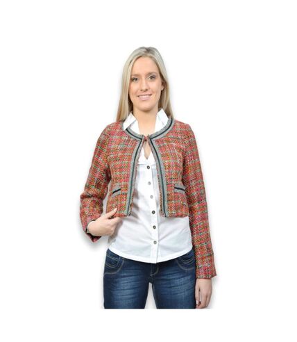 Veste femme courte manches longues col rond