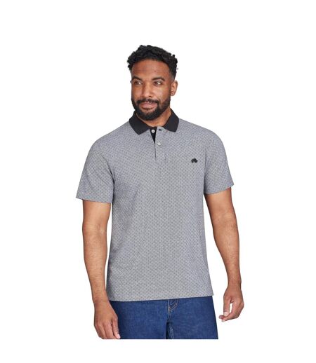 Polo en maille jacquard pour hommes noir Raging Bull