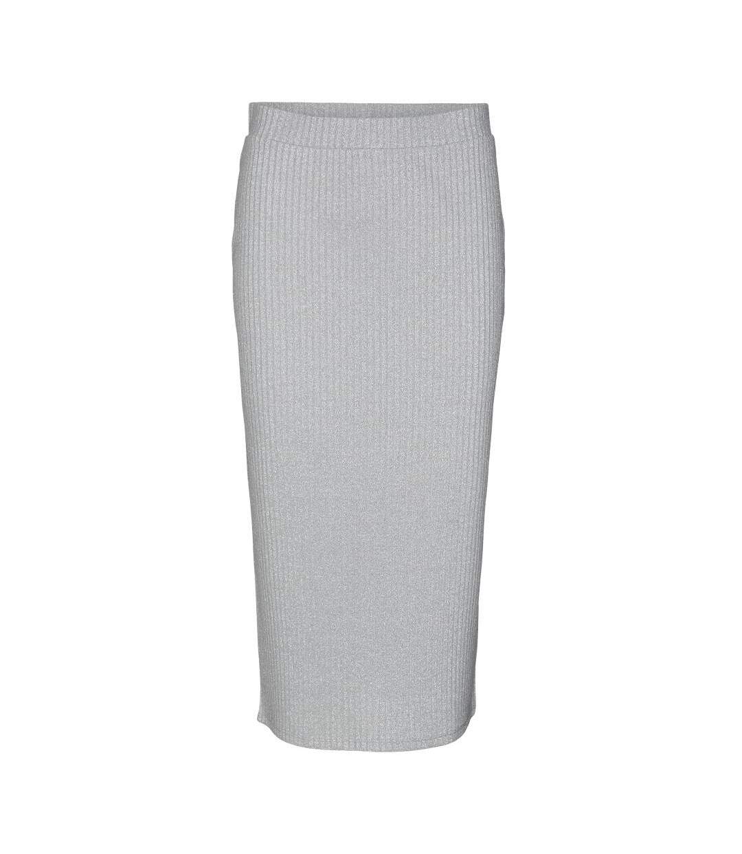 Jupe gris clair femme vero moda cora calf-1