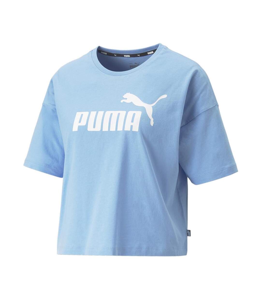 T-shirt Bleu Femme Puma Essential Cropped - M-1