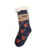 Womens/ladies Funky Highland Cow Sherpa Fleece Socks Blue Orange White Bartleby-1