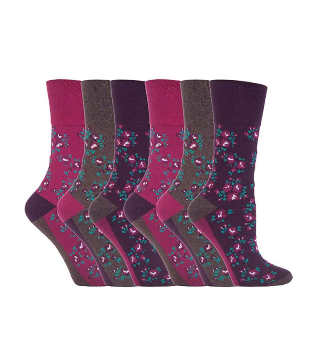 Gentle Grip - 6 Paires Chaussettes Femme Diabétiques-1