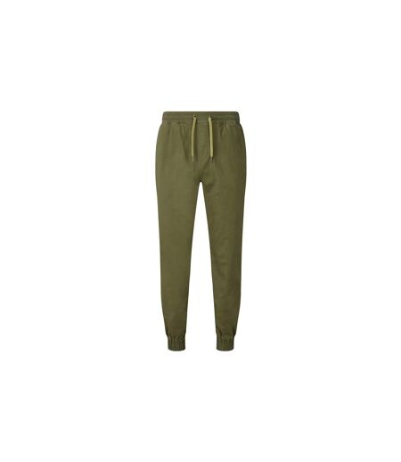 Mens Twill Jogging Bottoms Olive Asquith & Fox