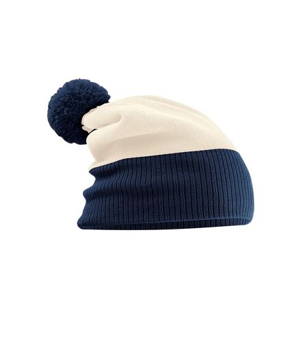 Beechfield Unisex Adult Snowstar Two Tone Beanie (Off White/French Navy) - UTBC5281
