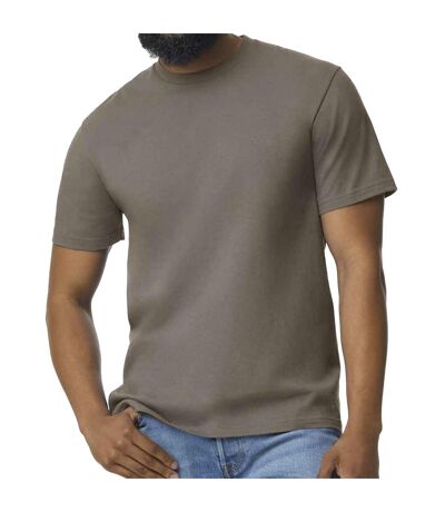 Mens Midweight Soft Touch T-shirt Brown Savana Gildan