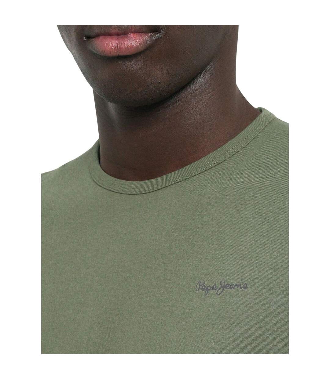 Mens Slim T-shirt Khaki Green Pepe Jeans-3