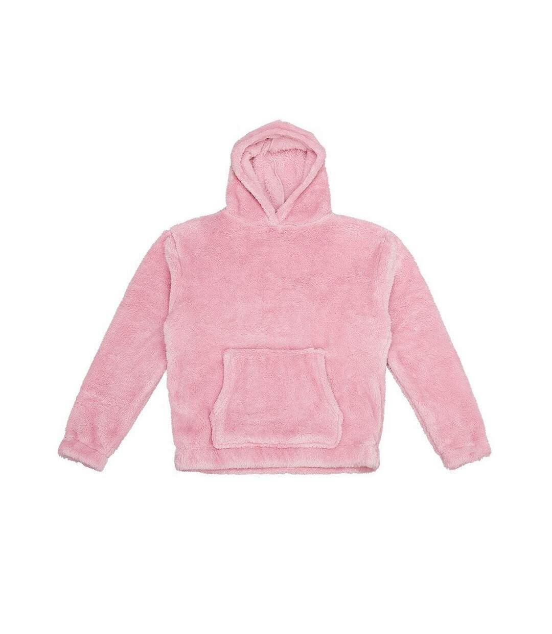 Unisex adult fluffy fleece hoodie blush pink Brand Lab