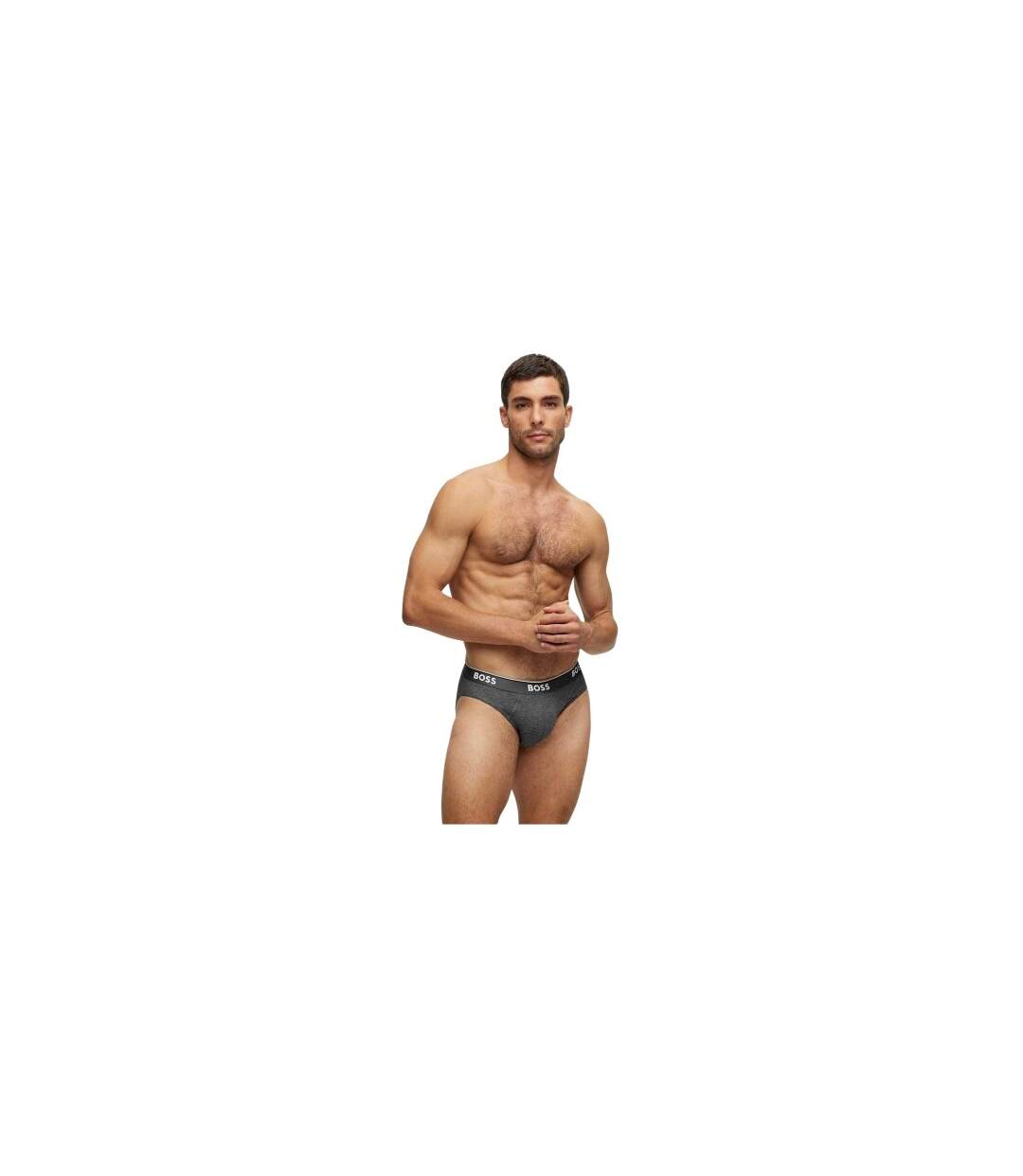 Pack Of 3  Mens Premium Cotton Briefs  Grey Dark Grey Black Boss-1
