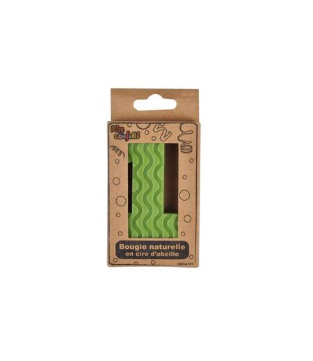 Bougie d'Anniversaire en Cire d'Abeille Chiffre 1 8cm Vert