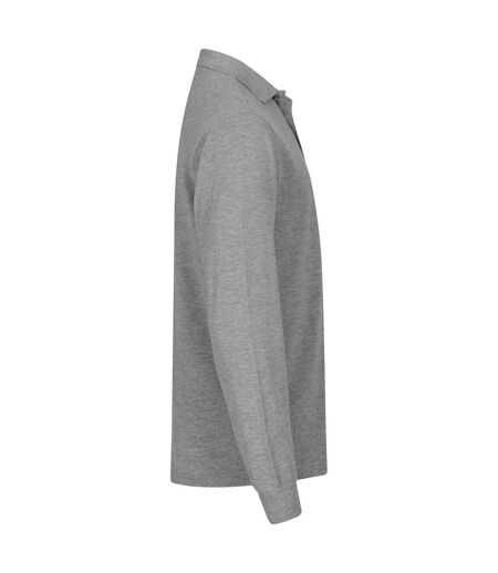 Mens Manhattan Polo Shirt Grey Melange Clique
