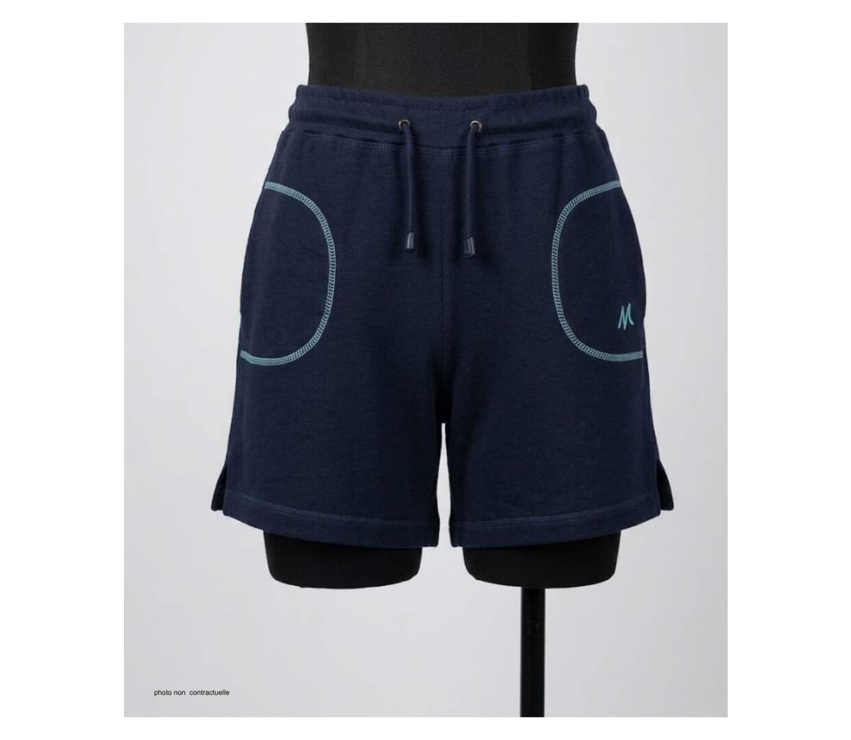 Short de sport en molleton femme bleu marine MAYFLOWER SE9039M : le confort absolu pour bouger librement-3
