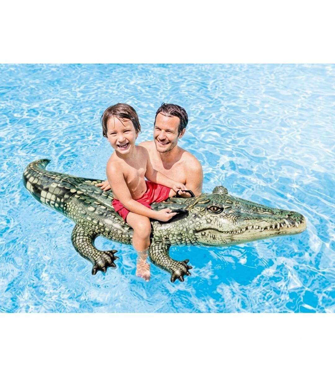 Bouée Gonflable à Chevaucher Alligator 170cm Vert-2