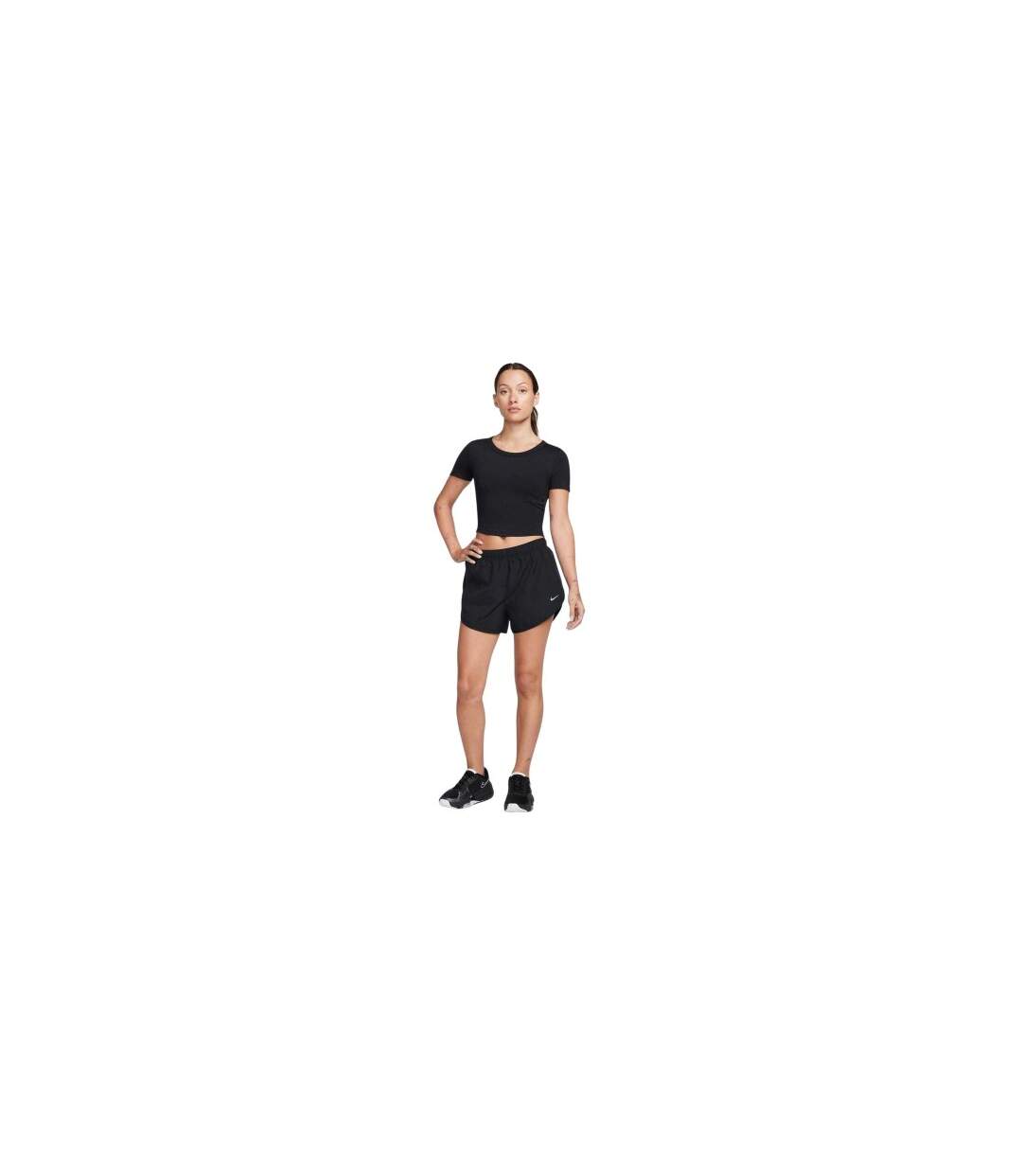 Womens/ladies Dri-fit Slim Crop T-shirt Black Nike-1
