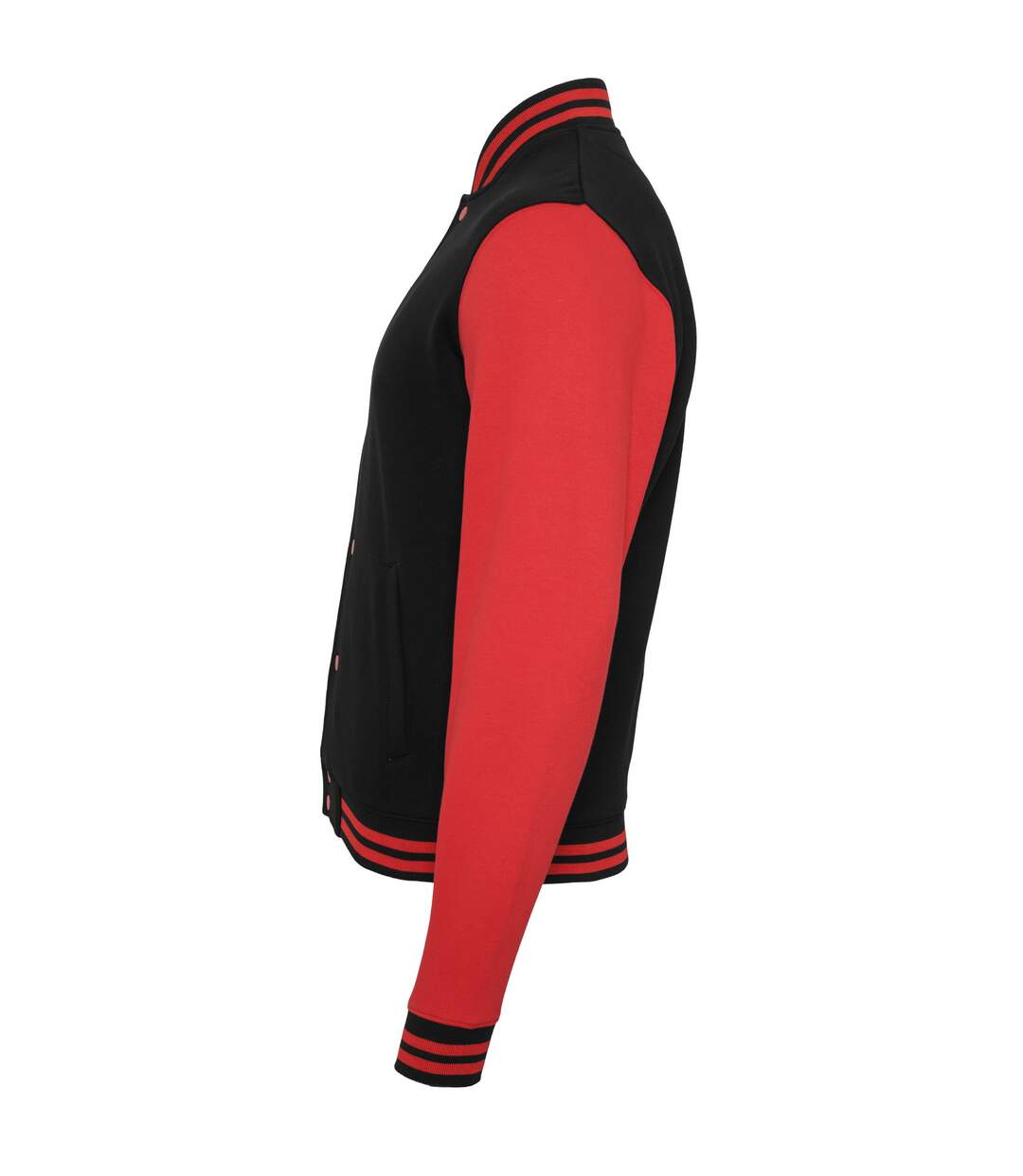 Blouson D'université Adulte Noir Rouge Build Your Brand-4