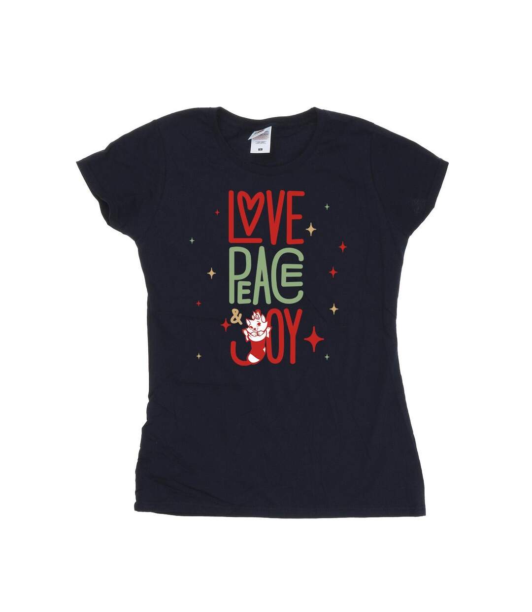 Disney T-shirt en coton Femmes/Dames The Aristocats Marie Love Peace Joy (Bleu marine) - UTBI8377-1