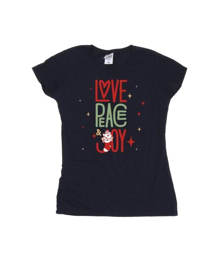 Disney T-shirt en coton Femmes/Dames The Aristocats Marie Love Peace Joy (Bleu marine) - UTBI8377