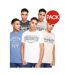 Pack of 5  Mens chislemoore assorted designs t-shirt  multicoloured Crosshatch-1