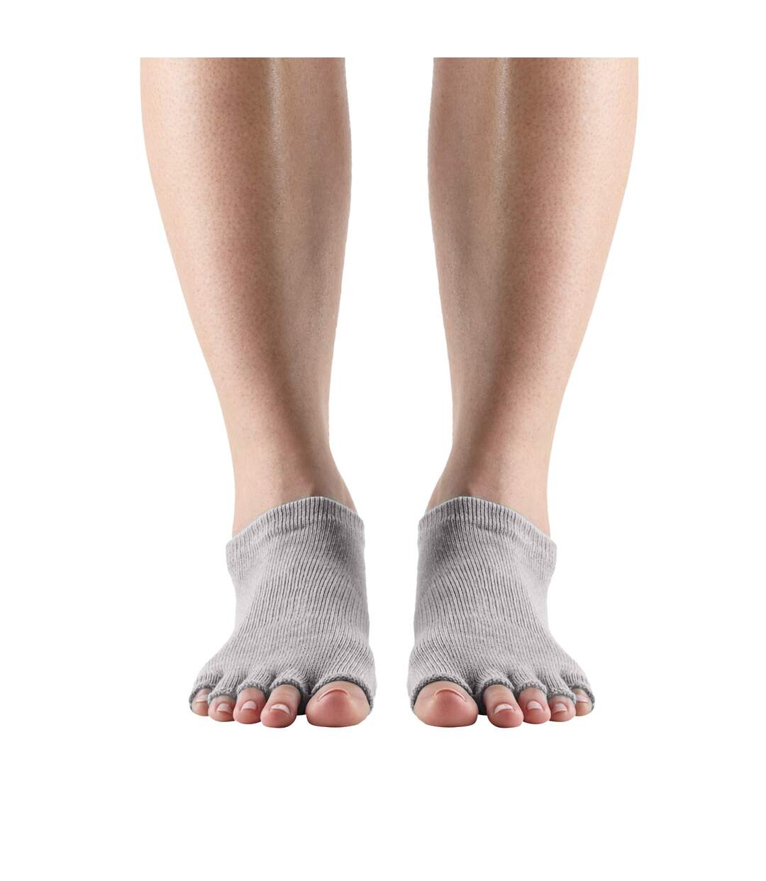 Chaussettes à demi-orteils femme gris chiné Toesox-4