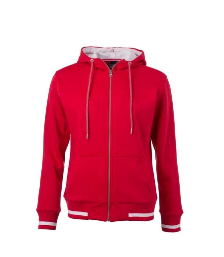 Veste sweat zippée à capuche - Femme - JN775 - rouge