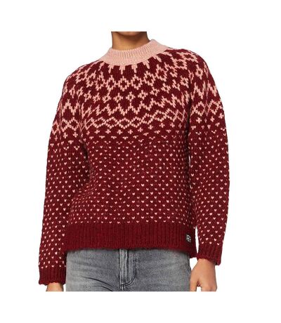 Pull Rouge Femme Superdry Chunky Jacquard Crew