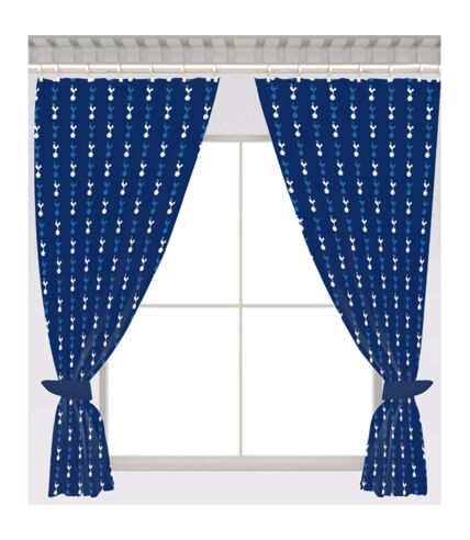 Tottenham Hotspur FC Official Repeat Soccer Crest Curtains (Blue) (Twin)