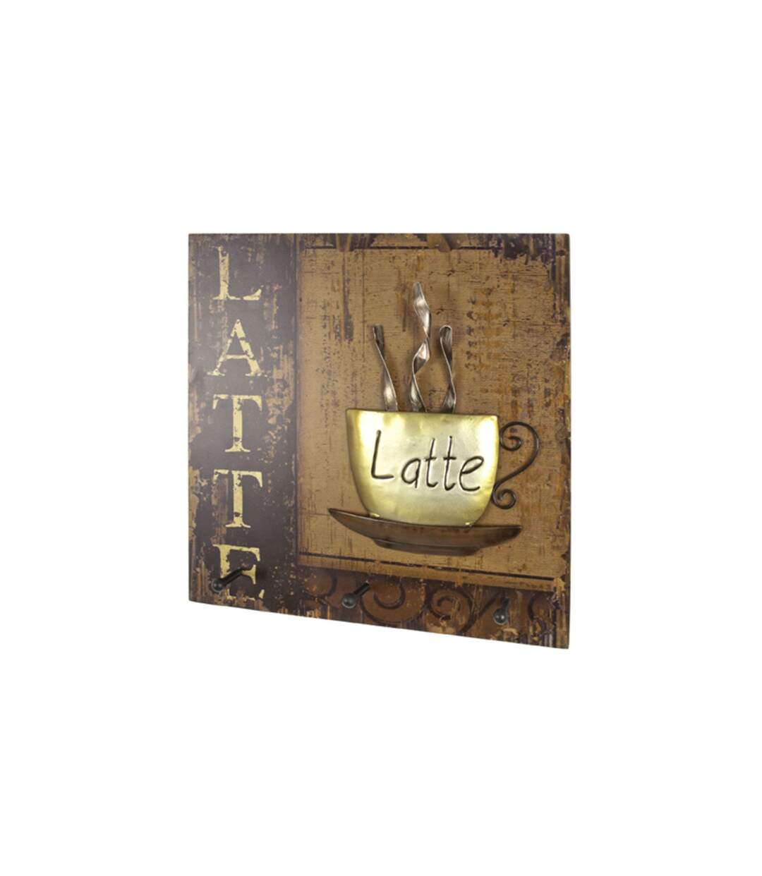 Patère Murale 3 Crochets Latte 40cm Naturel-1