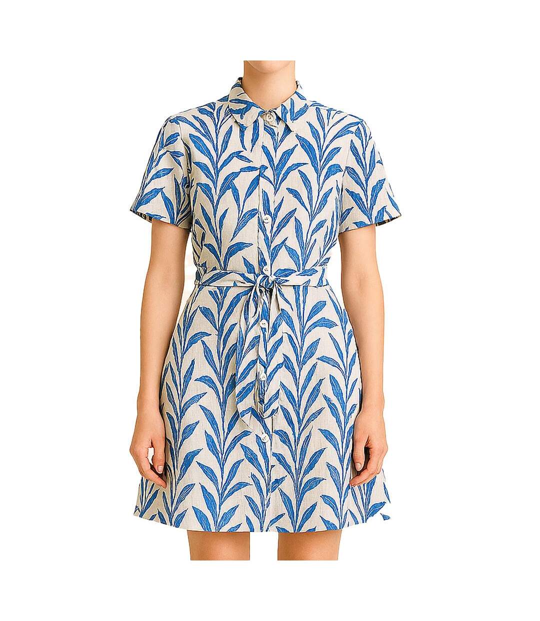Robe blanche/bleu femme vero moda zana-1