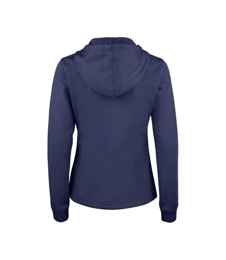 Womens/ladies Basic Full Zip Hoodie Dark Navy Clique
