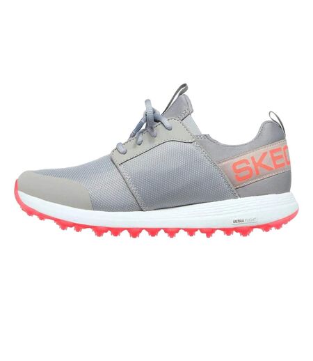 Womens/ladies go golf max sport trainers grey/coral Skechers