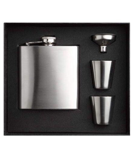 Slimmy flask hip flask set one size matt silver MidOcean