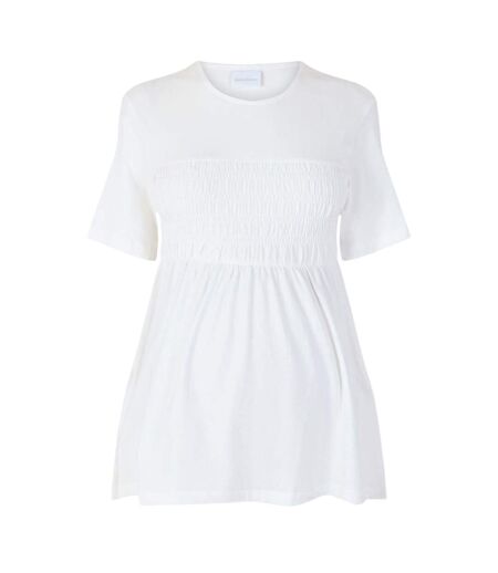 Robe T-shirt Motif/style Froncé Femme Blanc Neige Mamalicious