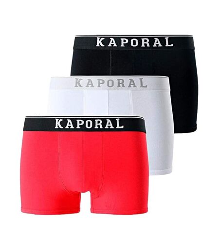 Lot x3 boxers noir/rouge/blanc homme kaporal quadmh