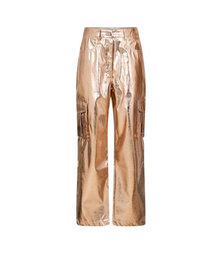 Pantalon À Poches Motif/style Métallisé Femme Rose Doré AmyLynn