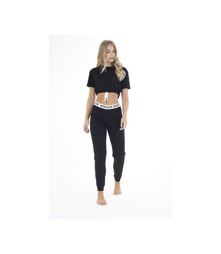 Brave Soul Womens/Ladies Weekend Mode Long Loungewear Set (Black) - UTUT1740