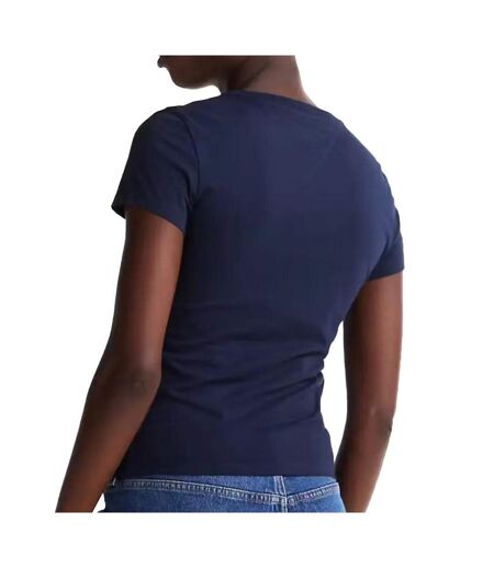T-shirt marine femme tommy hilfiger linear dw0dw18398 - m