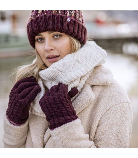 Womens Patterned Fleece Lined Warm Thermal Gloves for Winter