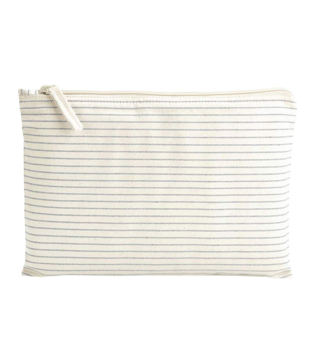 Striped Organic Cotton Accessory Bag 11.5cm X 20cm Grey Westford Mill-1