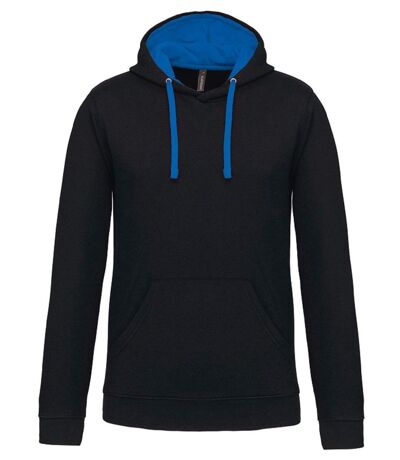 Sweat à capuche contrastée - Homme - K446 - noir et bleu roi