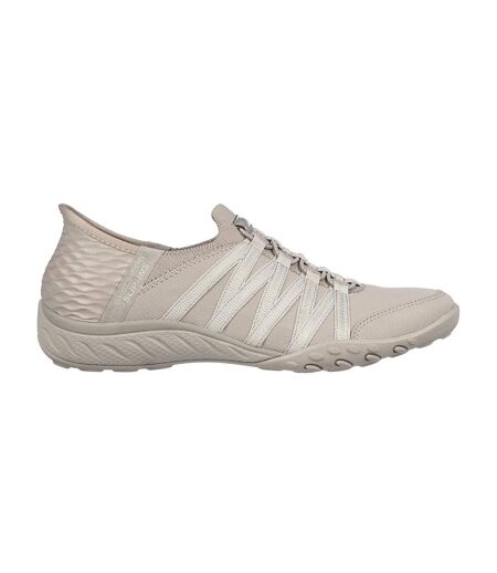 Womens/ladies Roll With Me Trainers Taupe Skechers