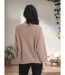 Pull femme manches longues - Couleur beige - Col en pointe