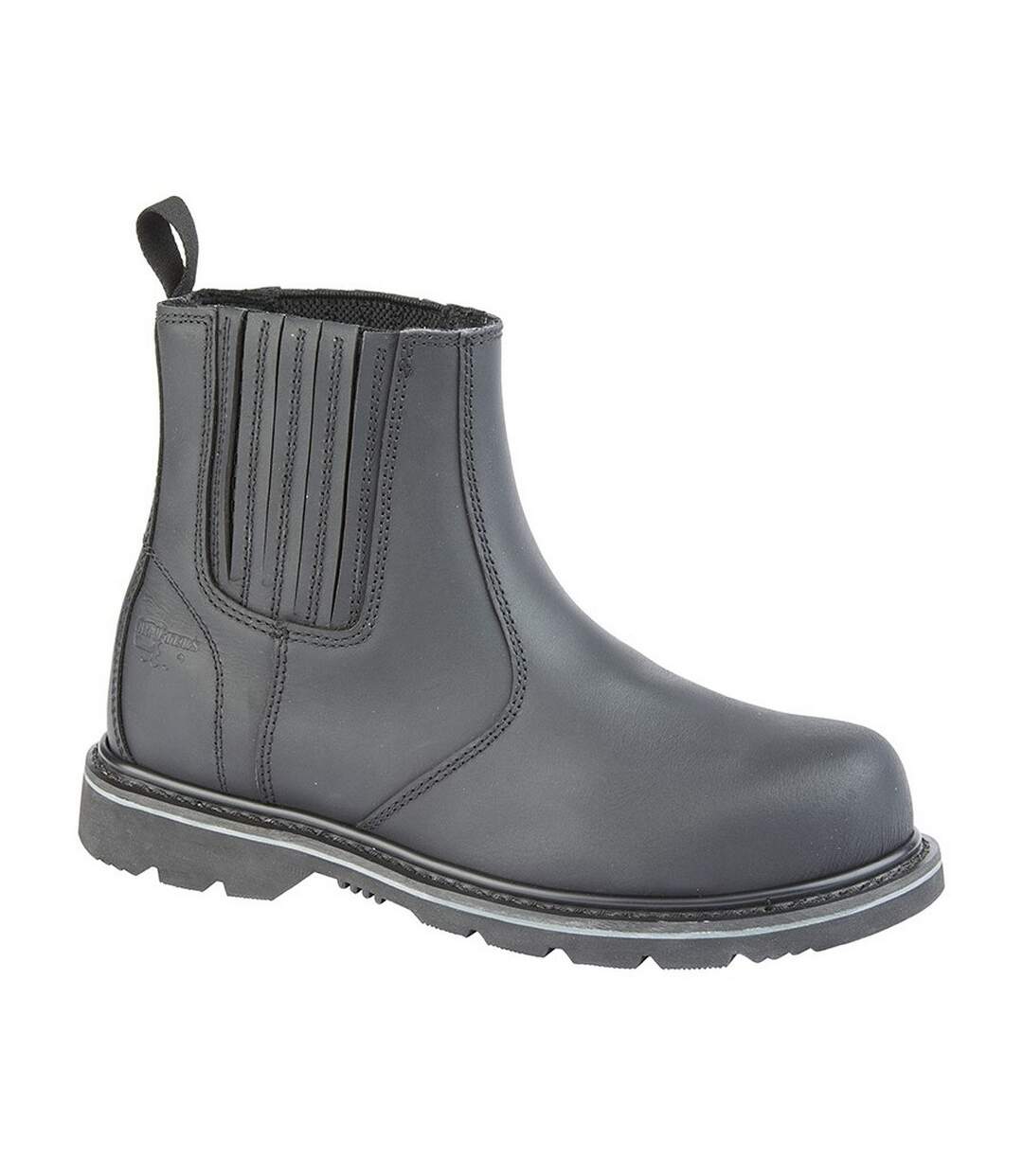 Mens safety leather dealer boots black Grafters-1