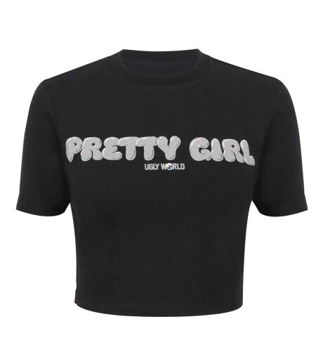 Haut Court Femme Noir Gris Pretty Boy Ugly World