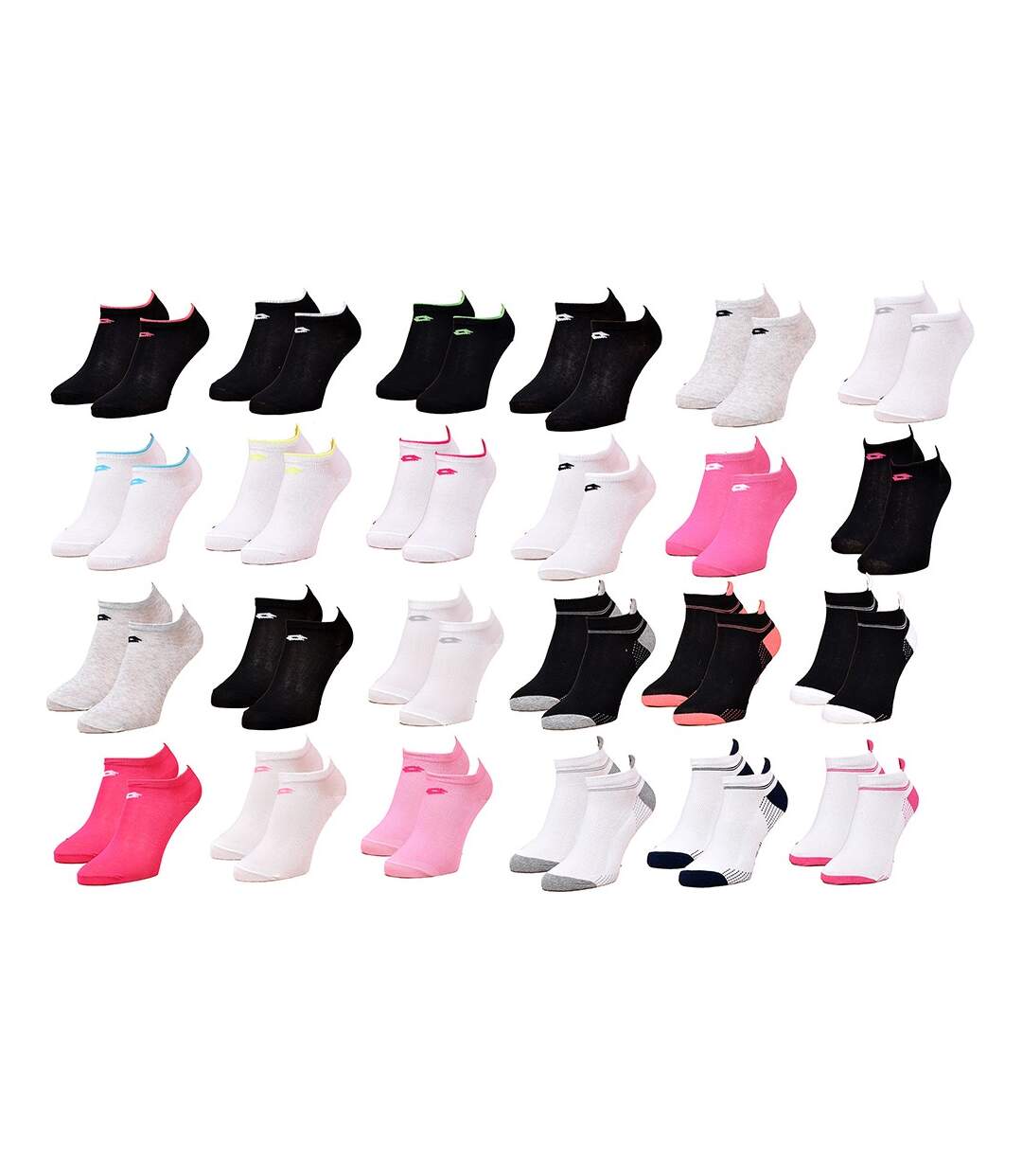 Chaussettes Femme LOTTO Socquettes Tiges courtes Sport Pack de 12 Paires Surprise